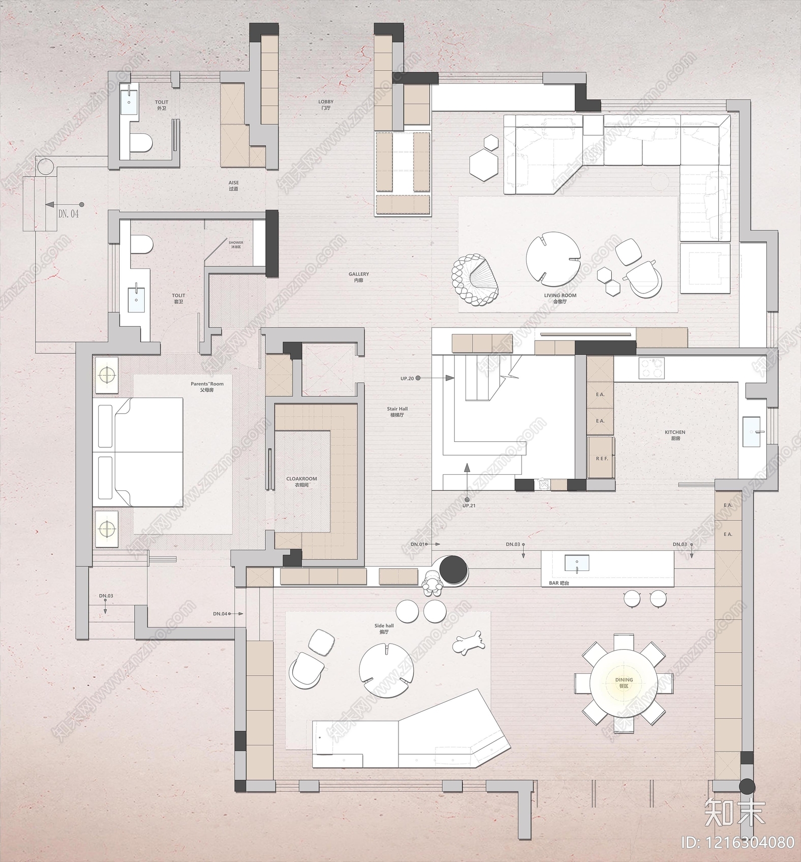 别墅施工图下载【ID:1216304080】