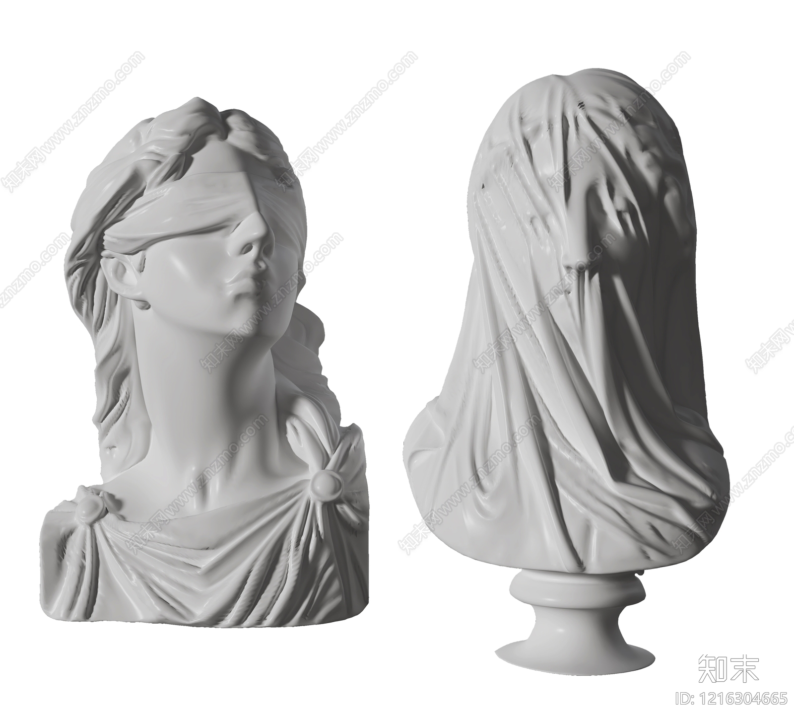 新古典主义雕塑摆件3D模型下载【ID:1216304665】