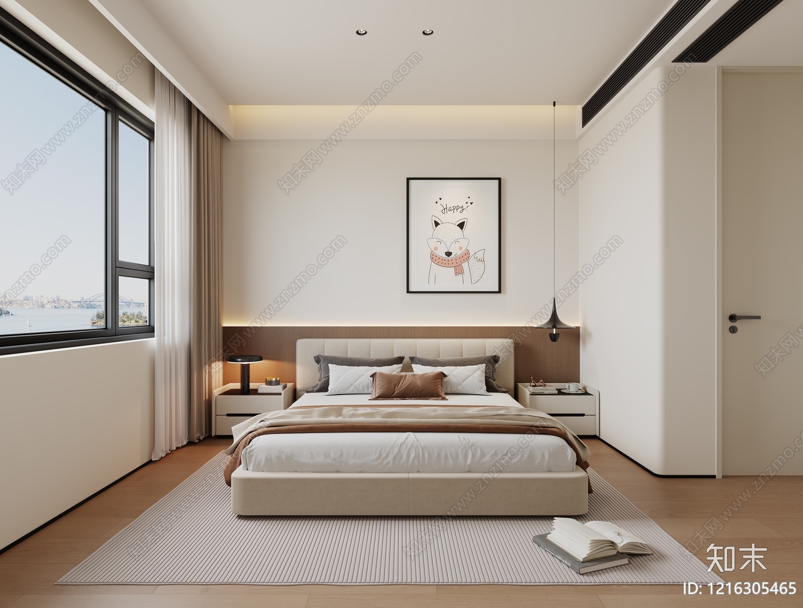 奶油风通用儿童房3D模型下载【ID:1216305465】