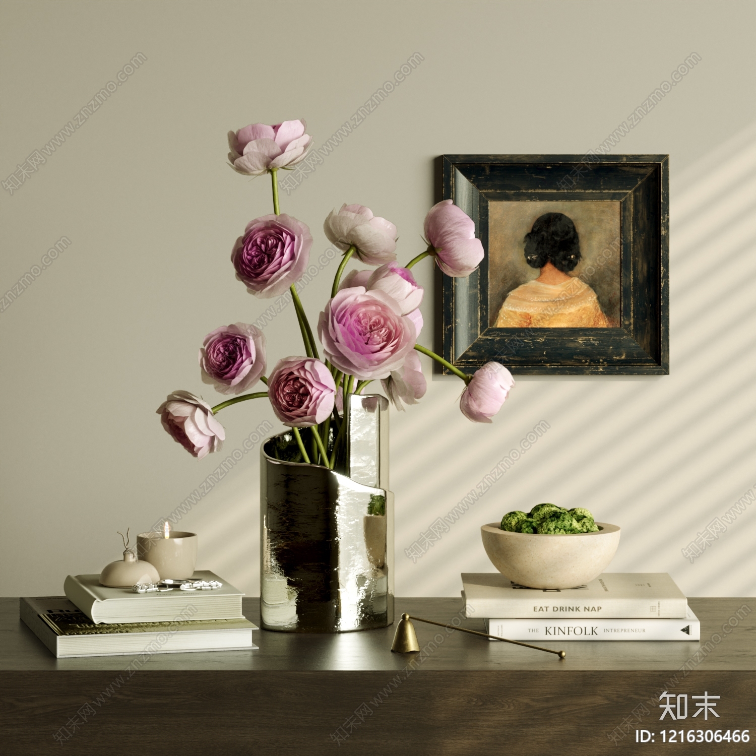 奶油风摆件组合3D模型下载【ID:1216306466】