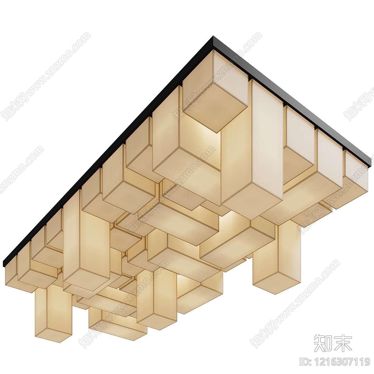 现代简约吸顶灯3D模型下载【ID:1216307119】
