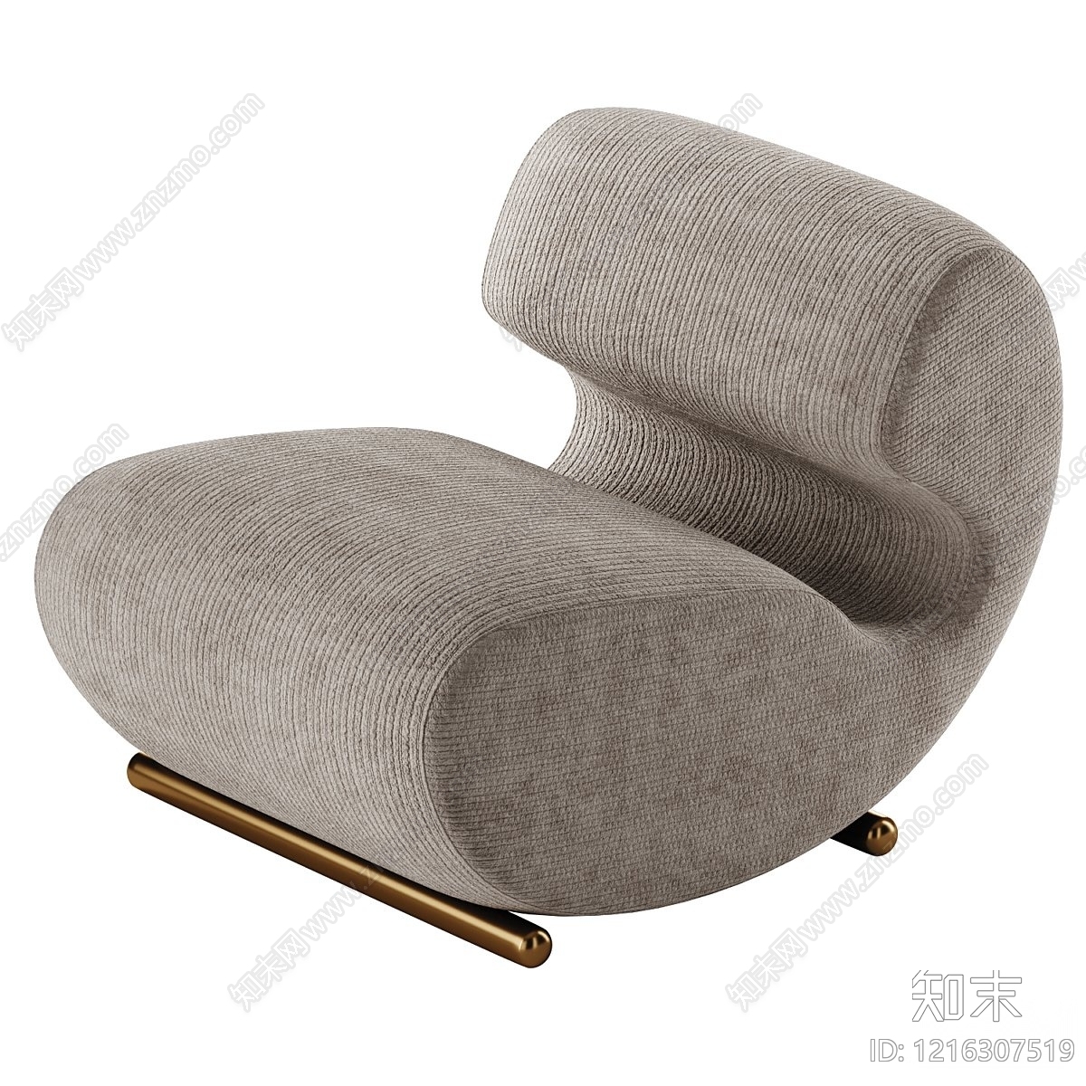 现代极简单人沙发3D模型下载【ID:1216307519】
