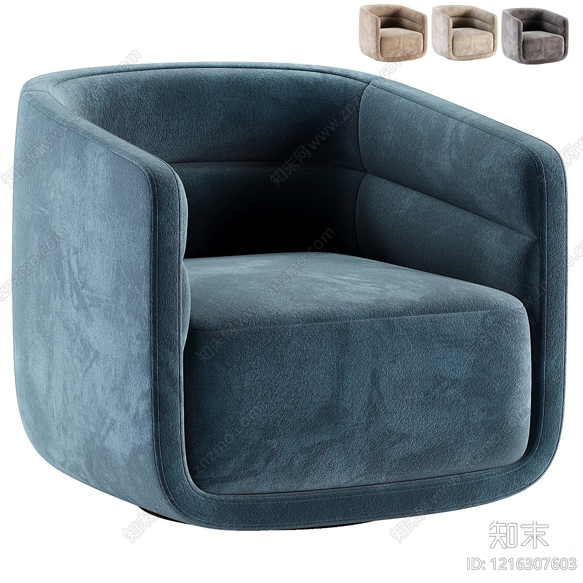 现代简约单人沙发3D模型下载【ID:1216307603】