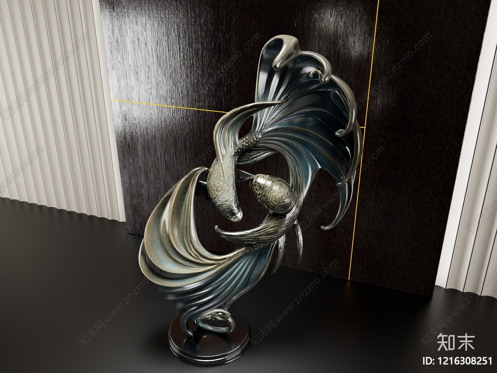 现代轻奢雕塑摆件3D模型下载【ID:1216308251】