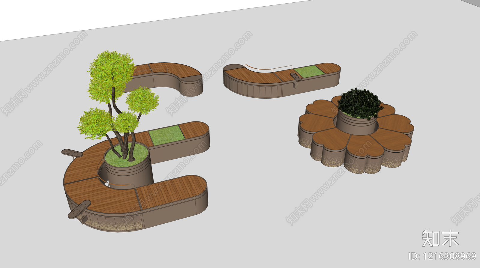 现代简约景观座椅SU模型下载【ID:1216308969】