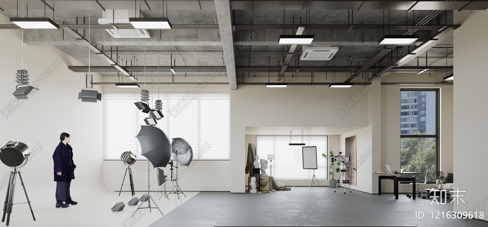 现代简约工作室3D模型下载【ID:1216309618】