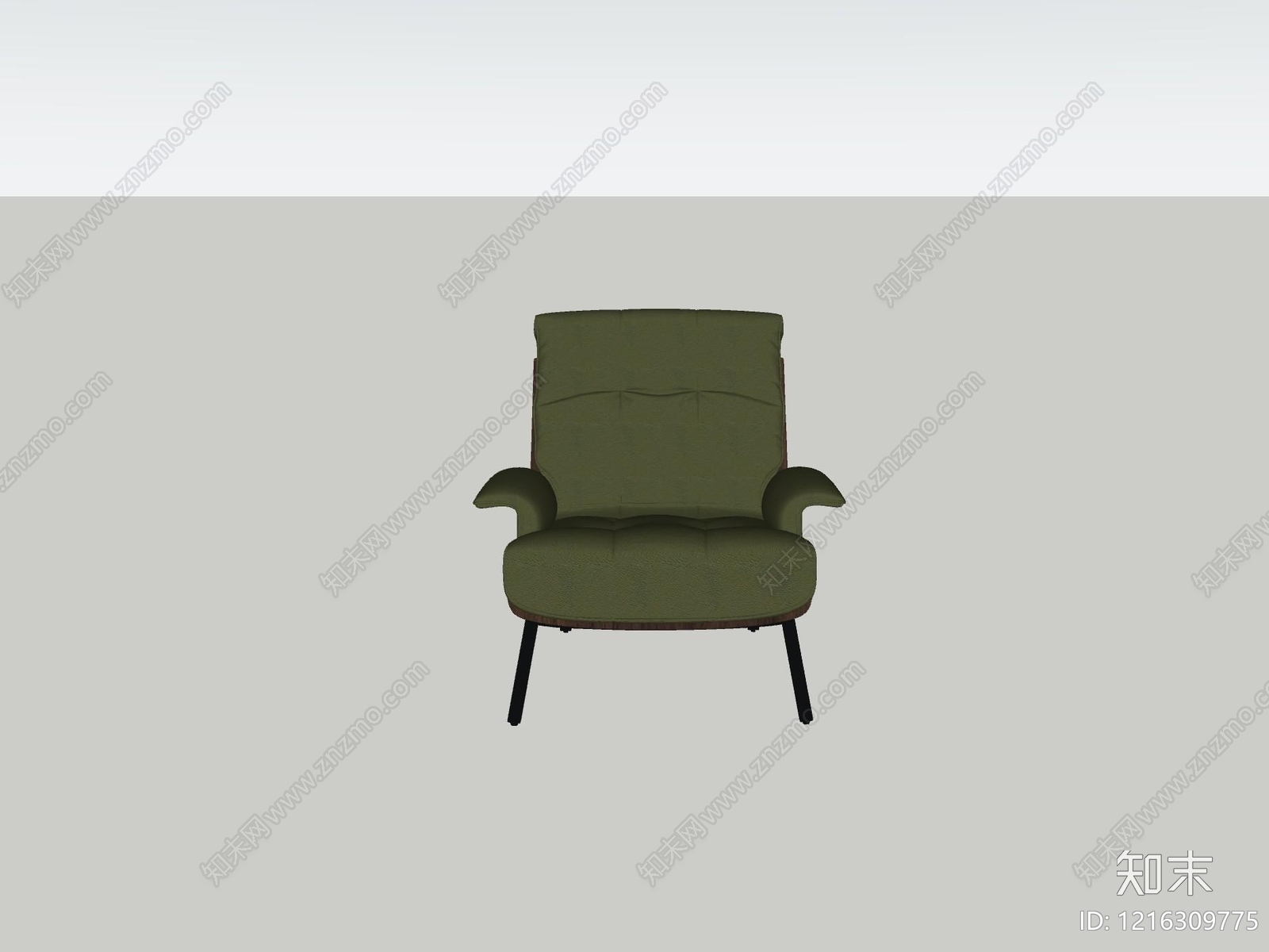 现代简约单人沙发SU模型下载【ID:1216309775】