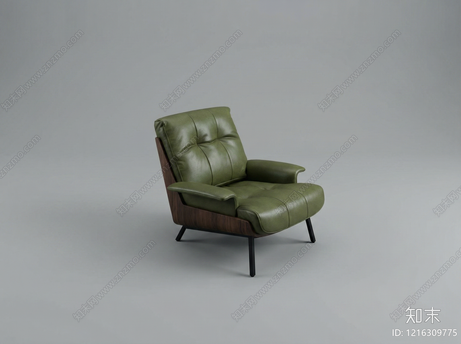 现代简约单人沙发SU模型下载【ID:1216309775】