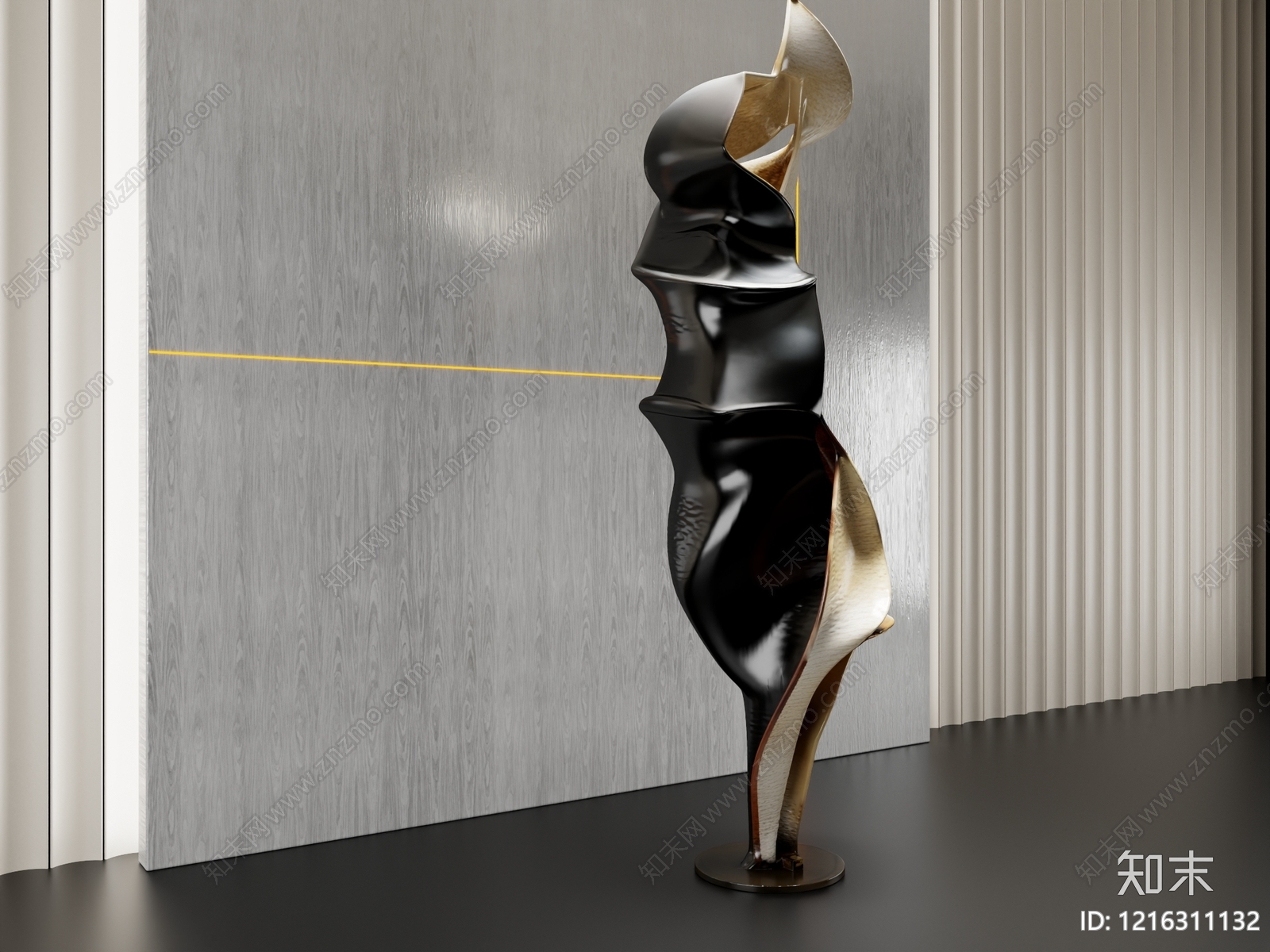 极简雕塑摆件3D模型下载【ID:1216311132】