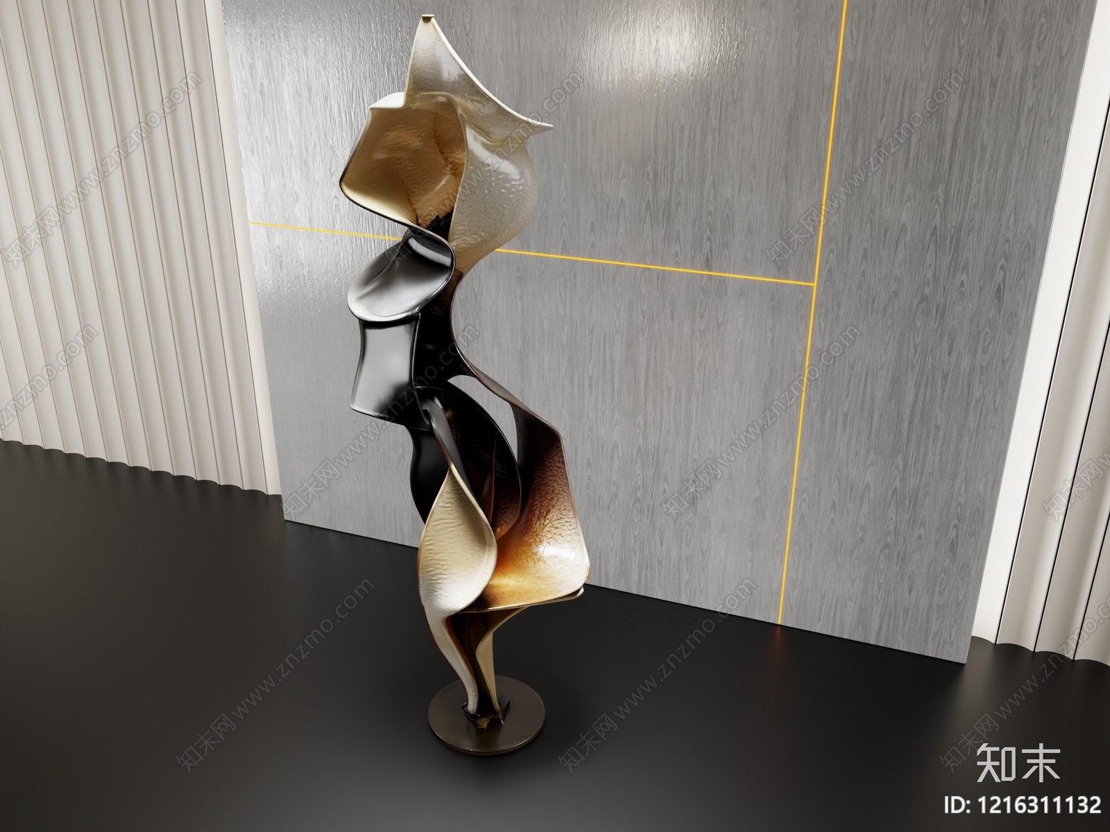 极简雕塑摆件3D模型下载【ID:1216311132】