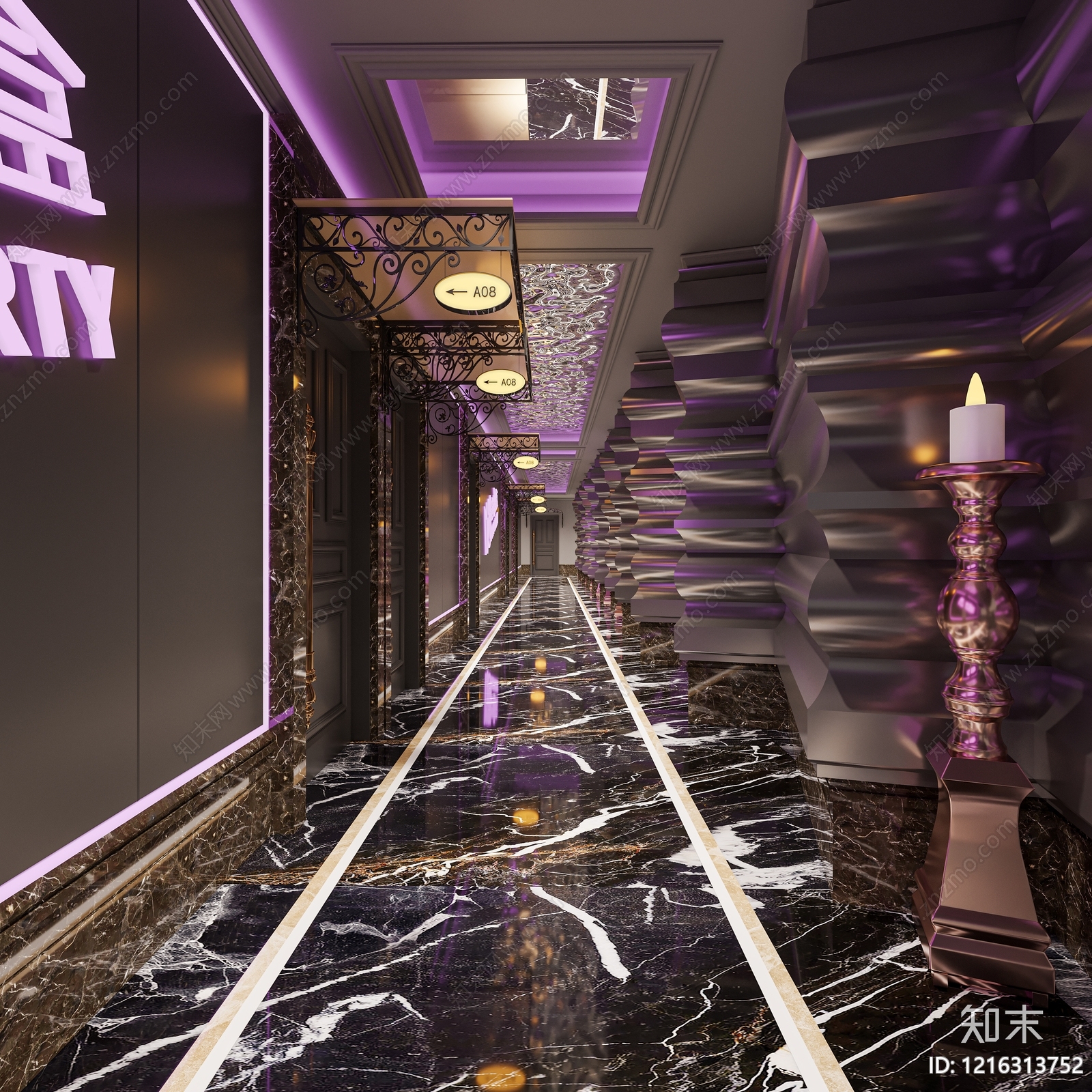 欧式奢华风KTV3D模型渲染效果图