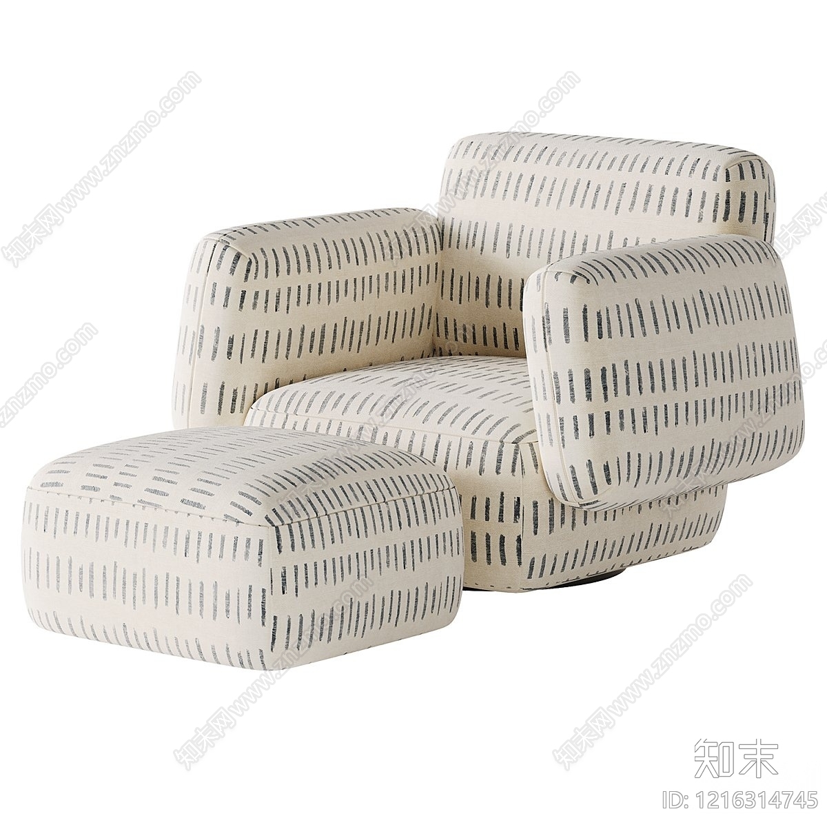 现代简约单人沙发3D模型下载【ID:1216314745】