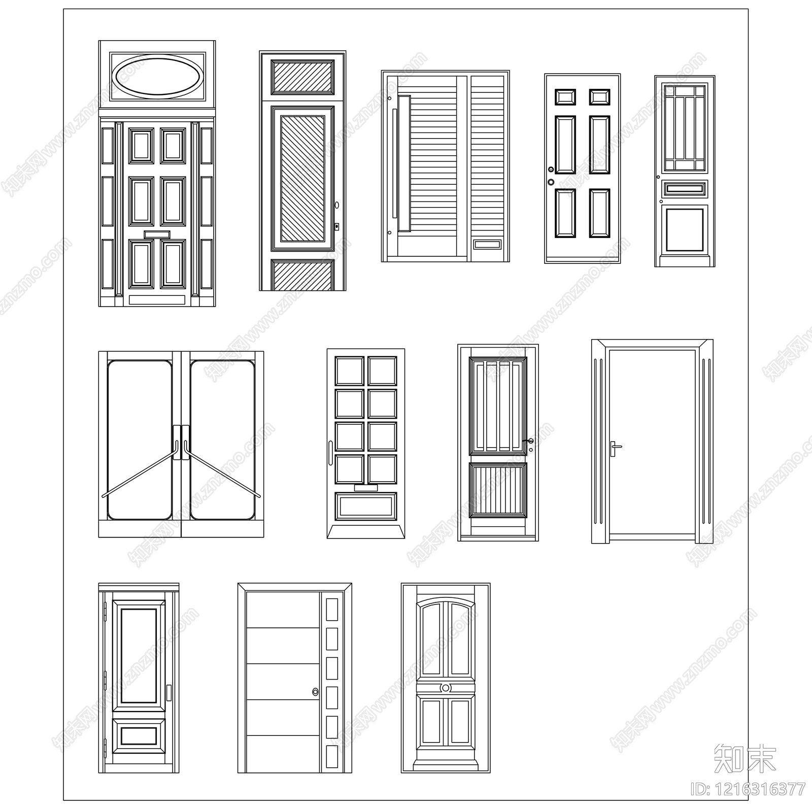 入户门施工图下载【ID:1216316377】