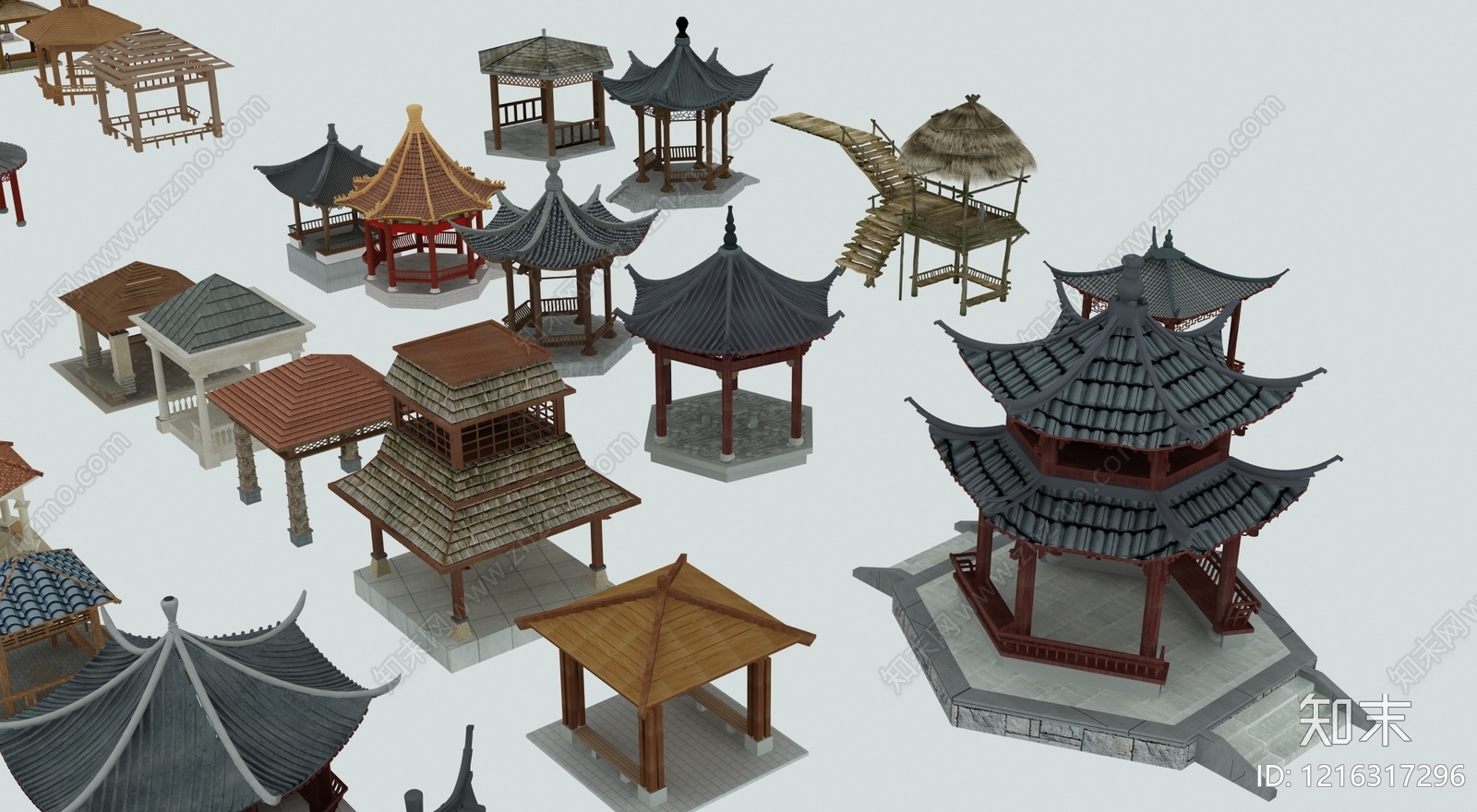 新中式景观亭3D模型下载【ID:1216317296】