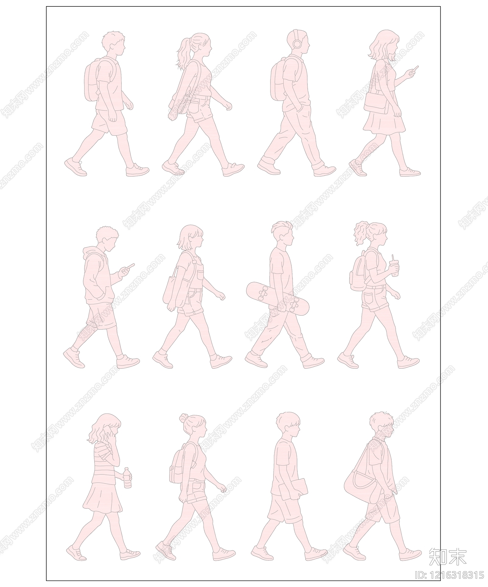 现代人物施工图下载【ID:1216318315】