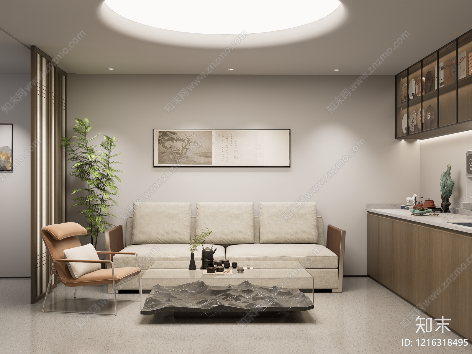 新中式棋牌室SU模型下载【ID:1216318495】