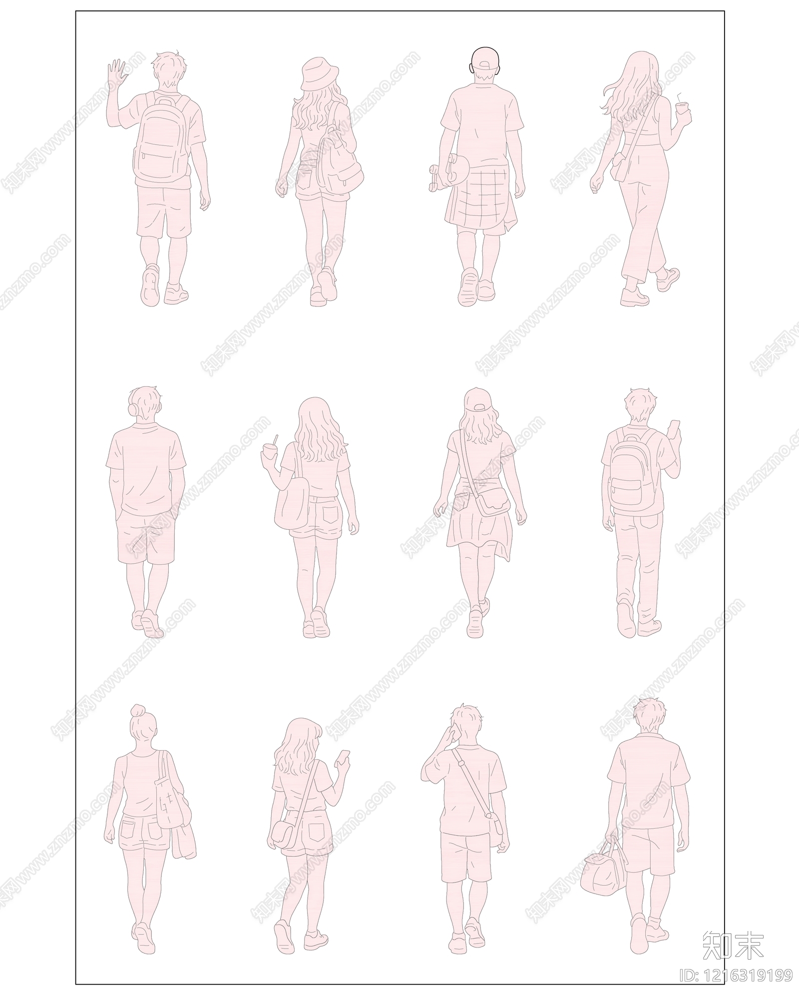 人物剪影库cad施工图下载【ID:1216319199】