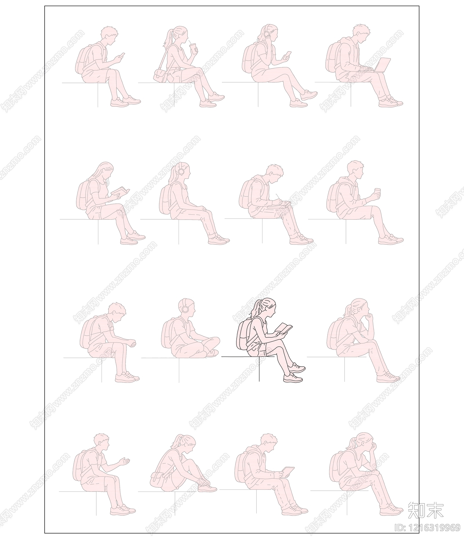 人物剪影库cad施工图下载【ID:1216319969】