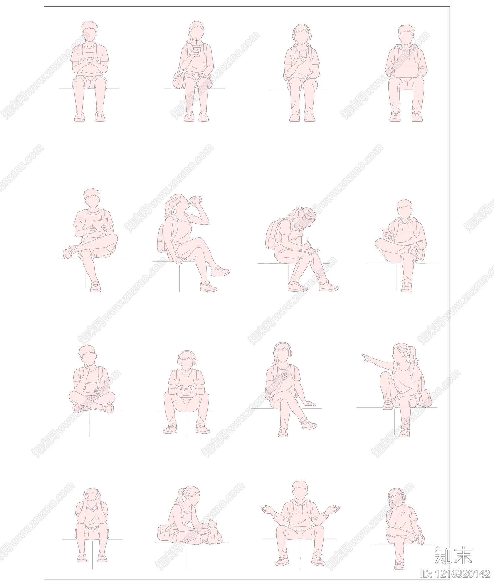 人物剪影库cad施工图下载【ID:1216320142】