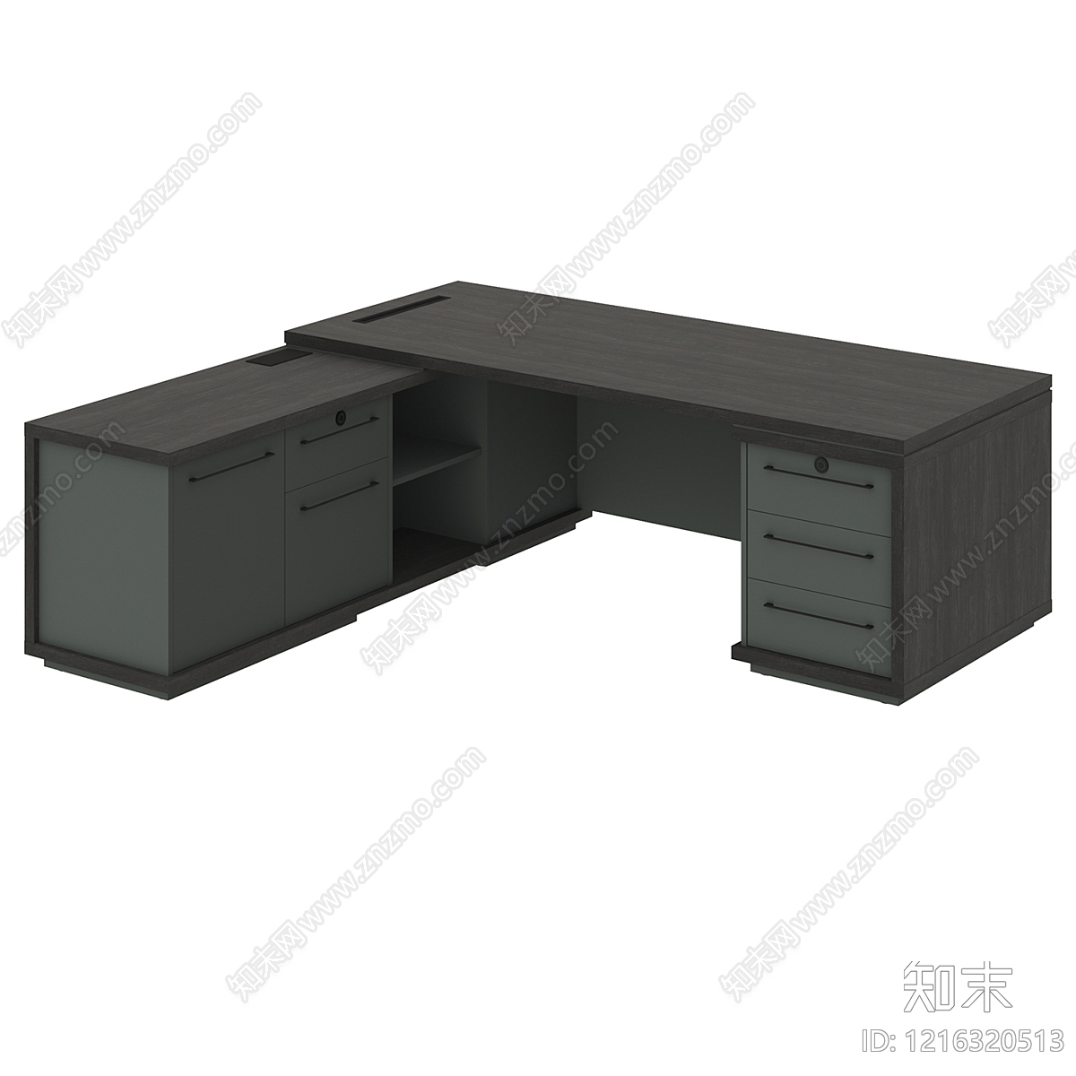 现代简约办公桌3D模型下载【ID:1216320513】