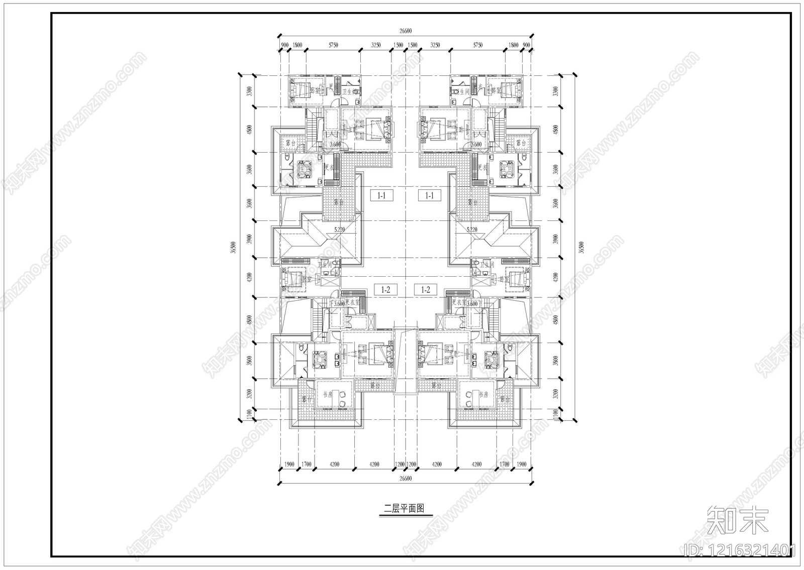 新中式四合院cad施工图下载【ID:1216321401】