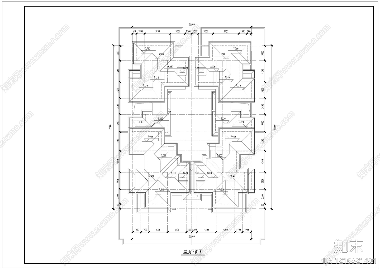 新中式四合院cad施工图下载【ID:1216321401】