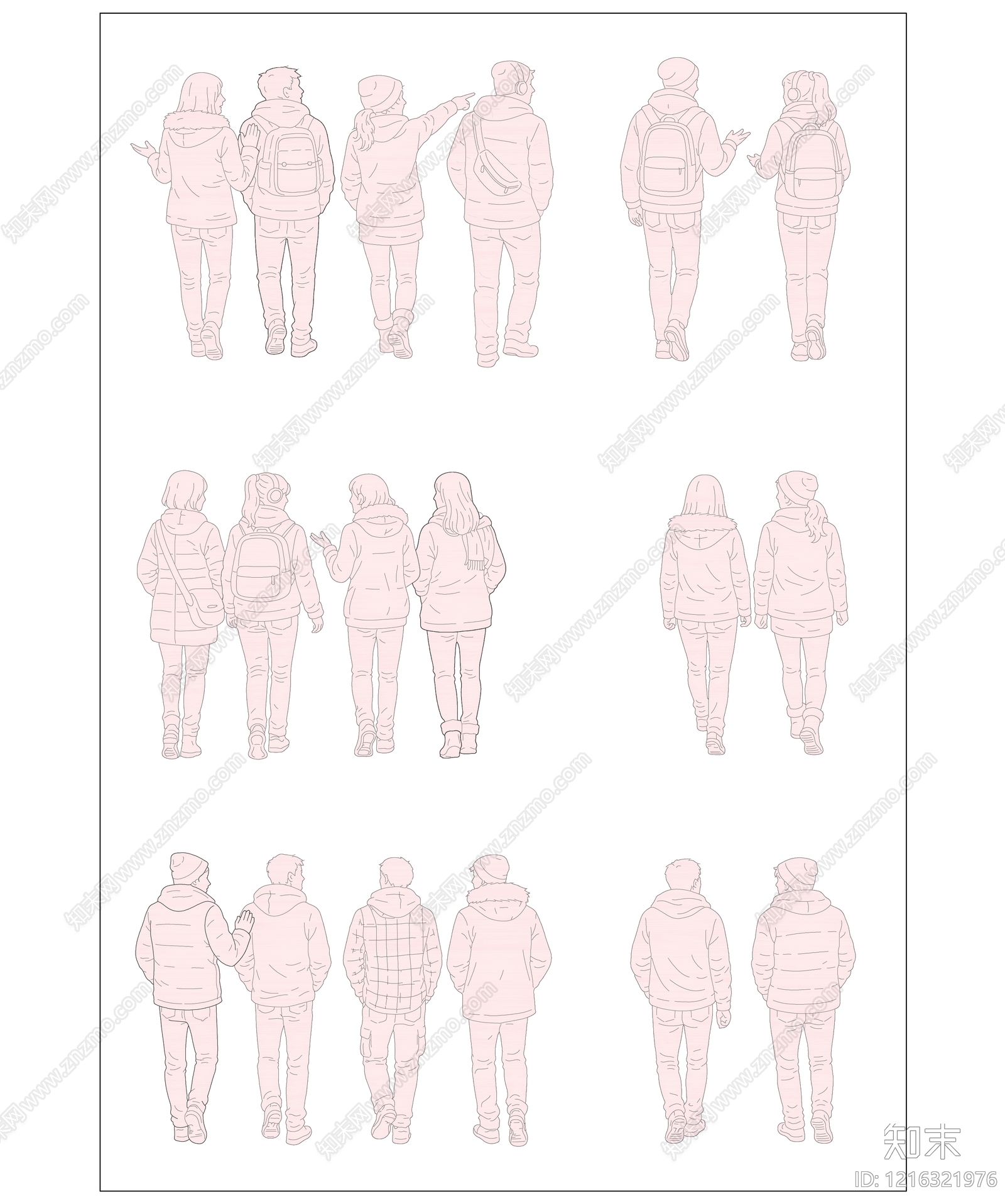 人物剪影库cad施工图下载【ID:1216321976】