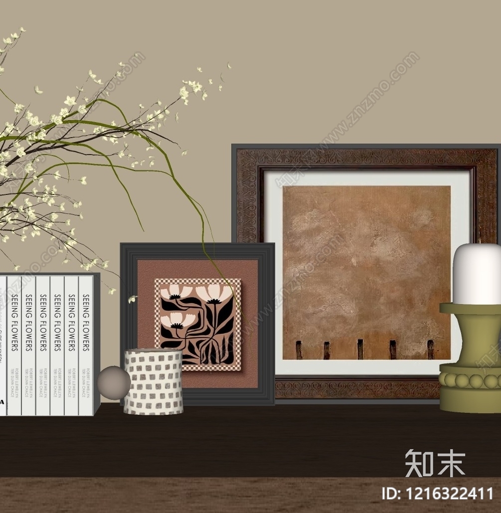 中古风摆件组合SU模型下载【ID:1216322411】