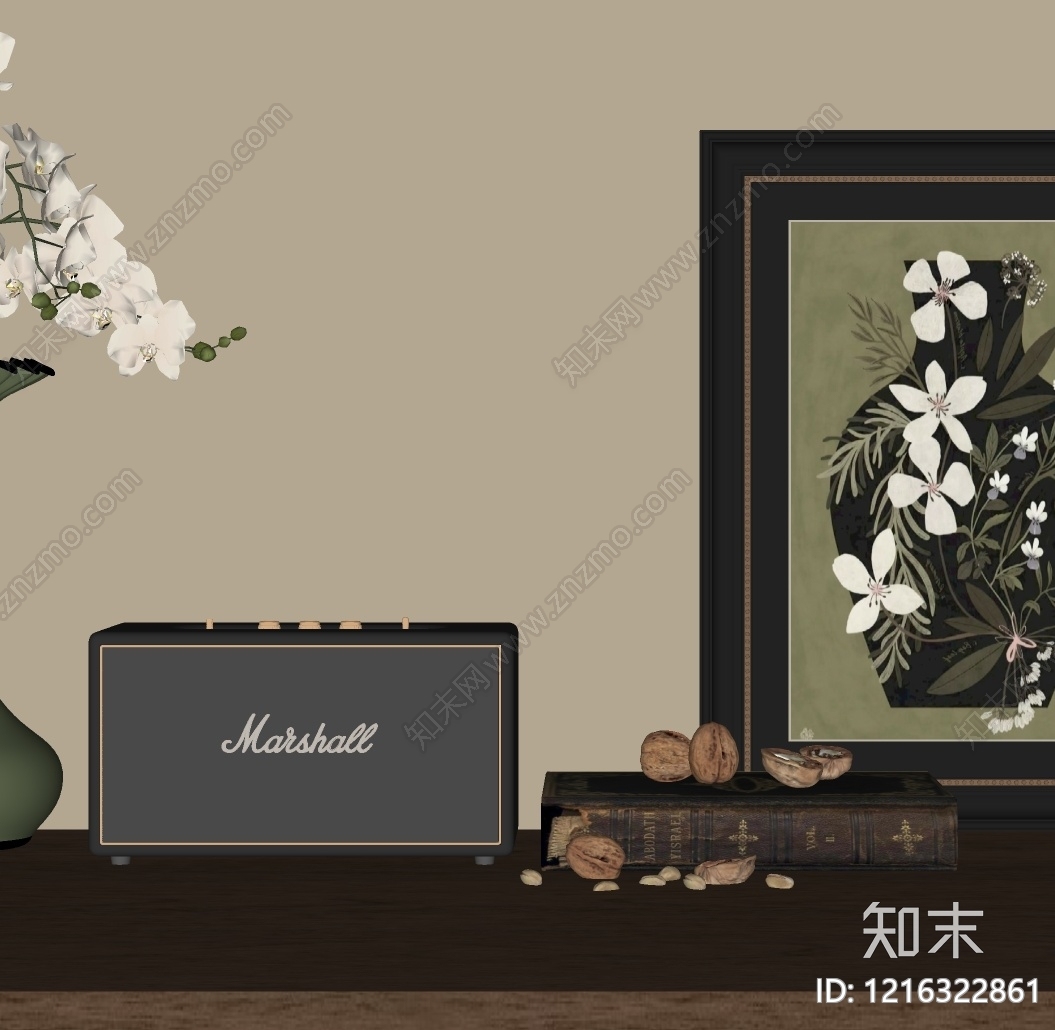 中古风摆件组合SU模型下载【ID:1216322861】