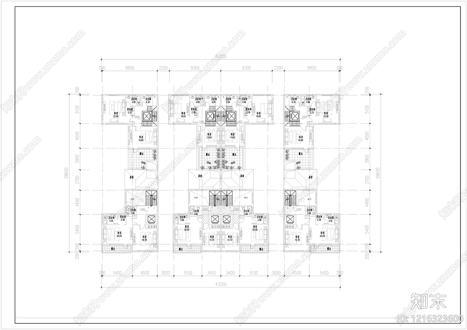 新中式别墅建筑cad施工图下载【ID:1216323600】