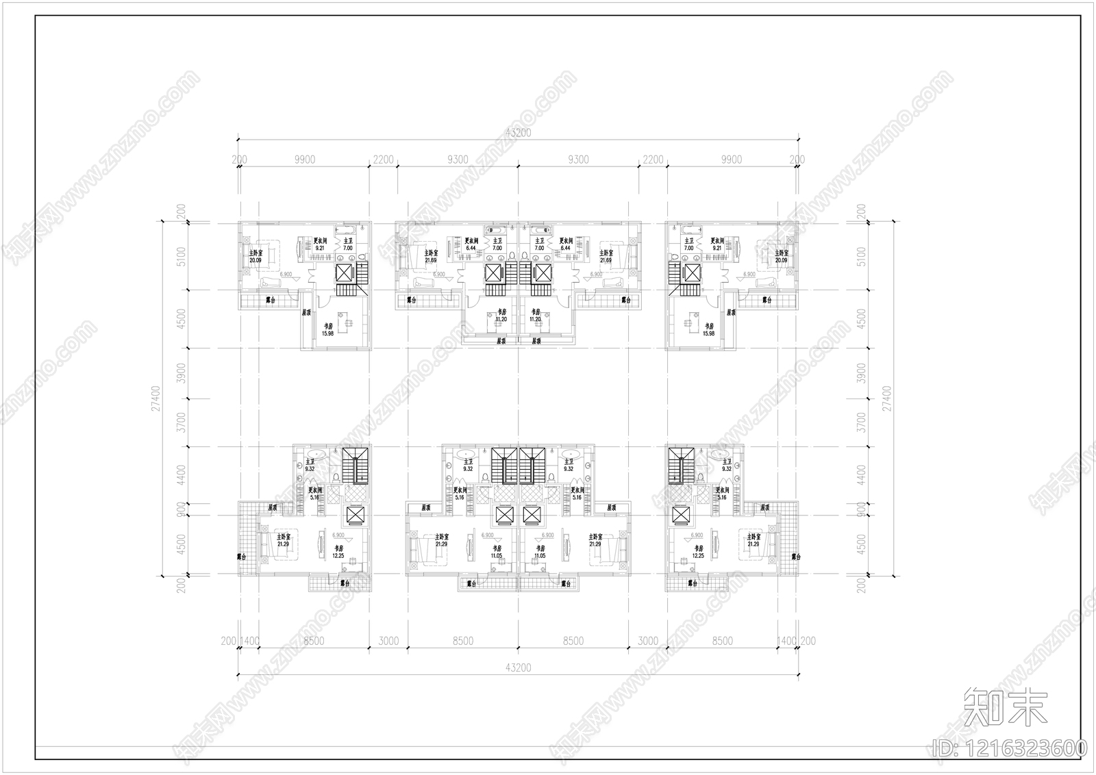 新中式别墅建筑cad施工图下载【ID:1216323600】