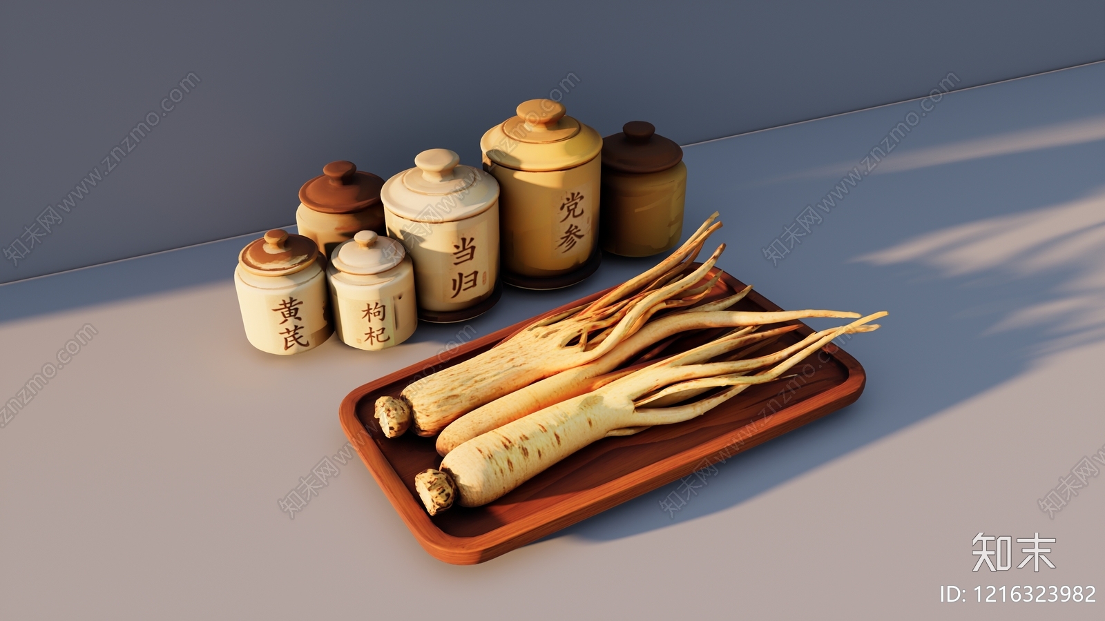 新中式厨房用品组合SU模型下载【ID:1216323982】