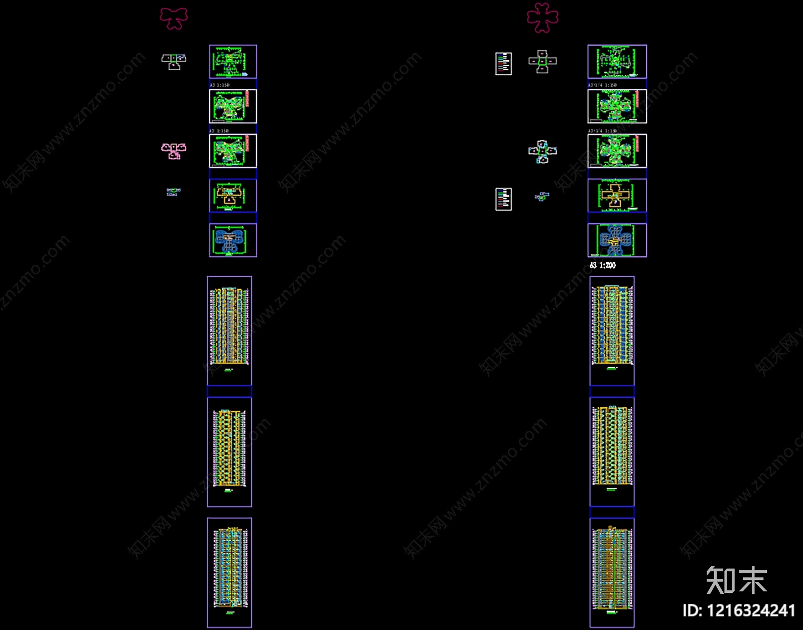 现代住宅楼建筑cad施工图下载【ID:1216324241】
