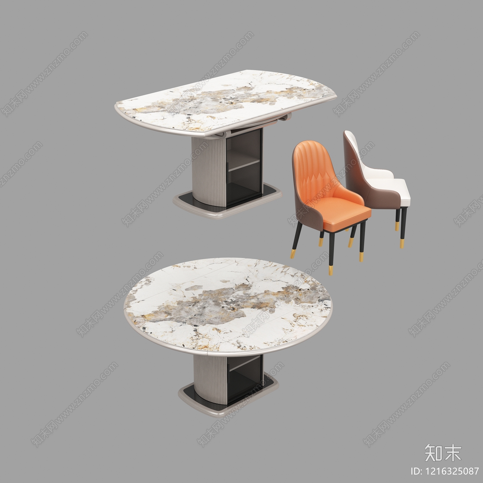 现代简约餐桌3D模型下载【ID:1216325087】