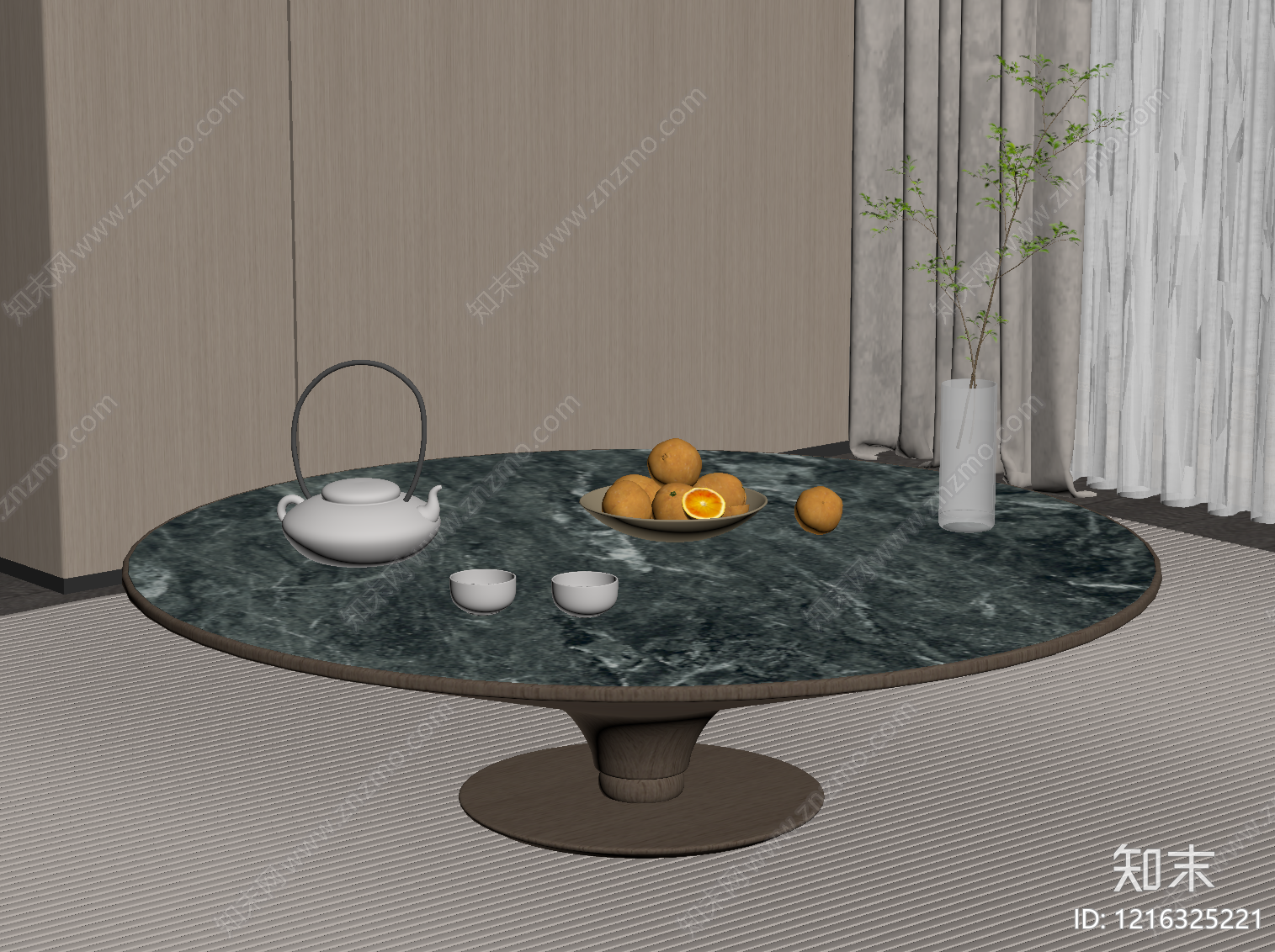 新中式边几SU模型下载【ID:1216325221】