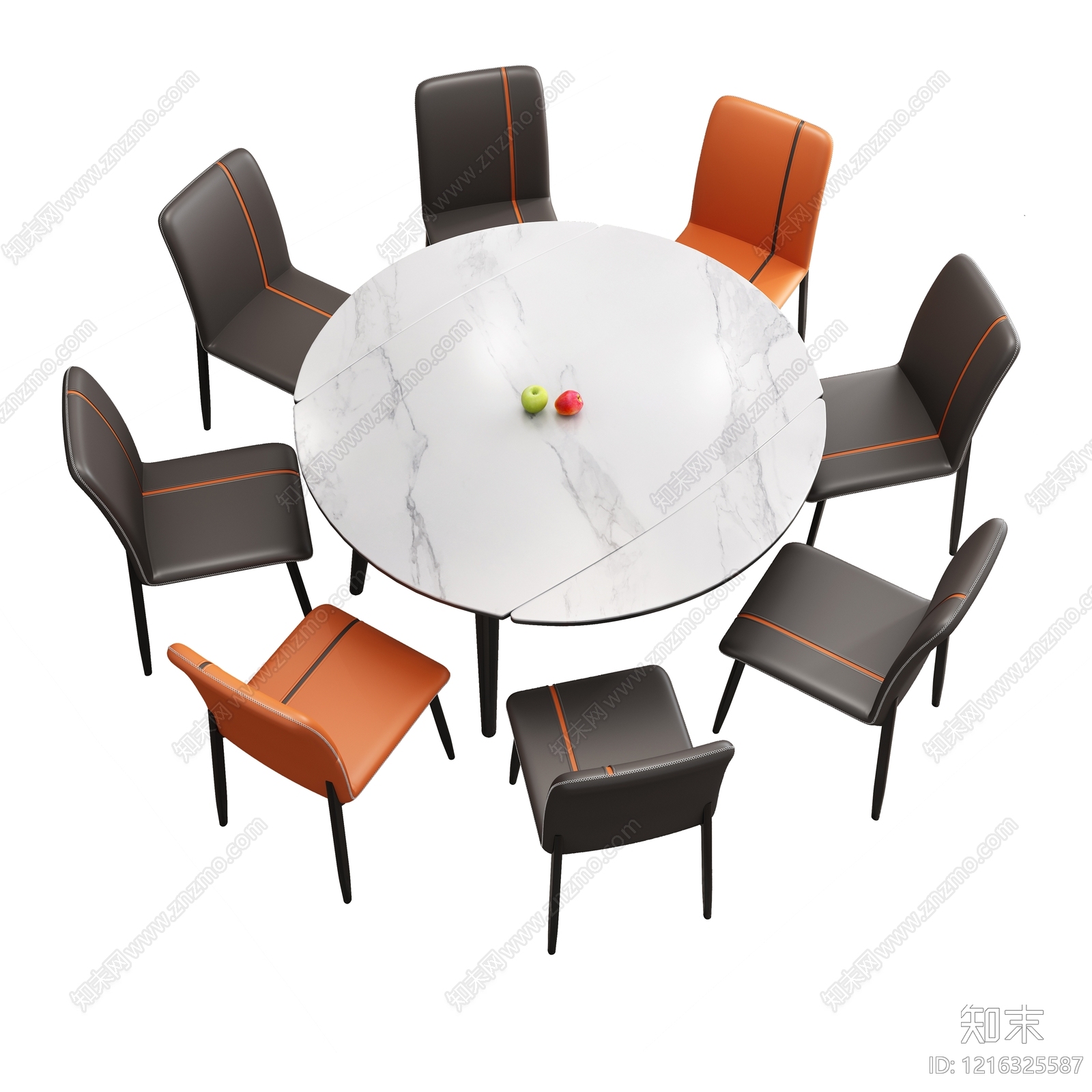 现代简约餐桌椅3D模型下载【ID:1216325587】