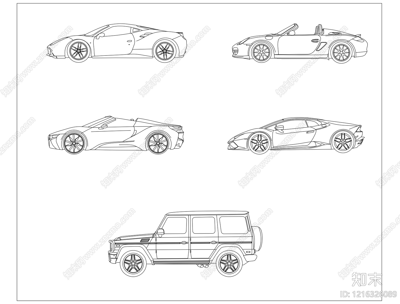 现代交通工具图库施工图下载【ID:1216326089】