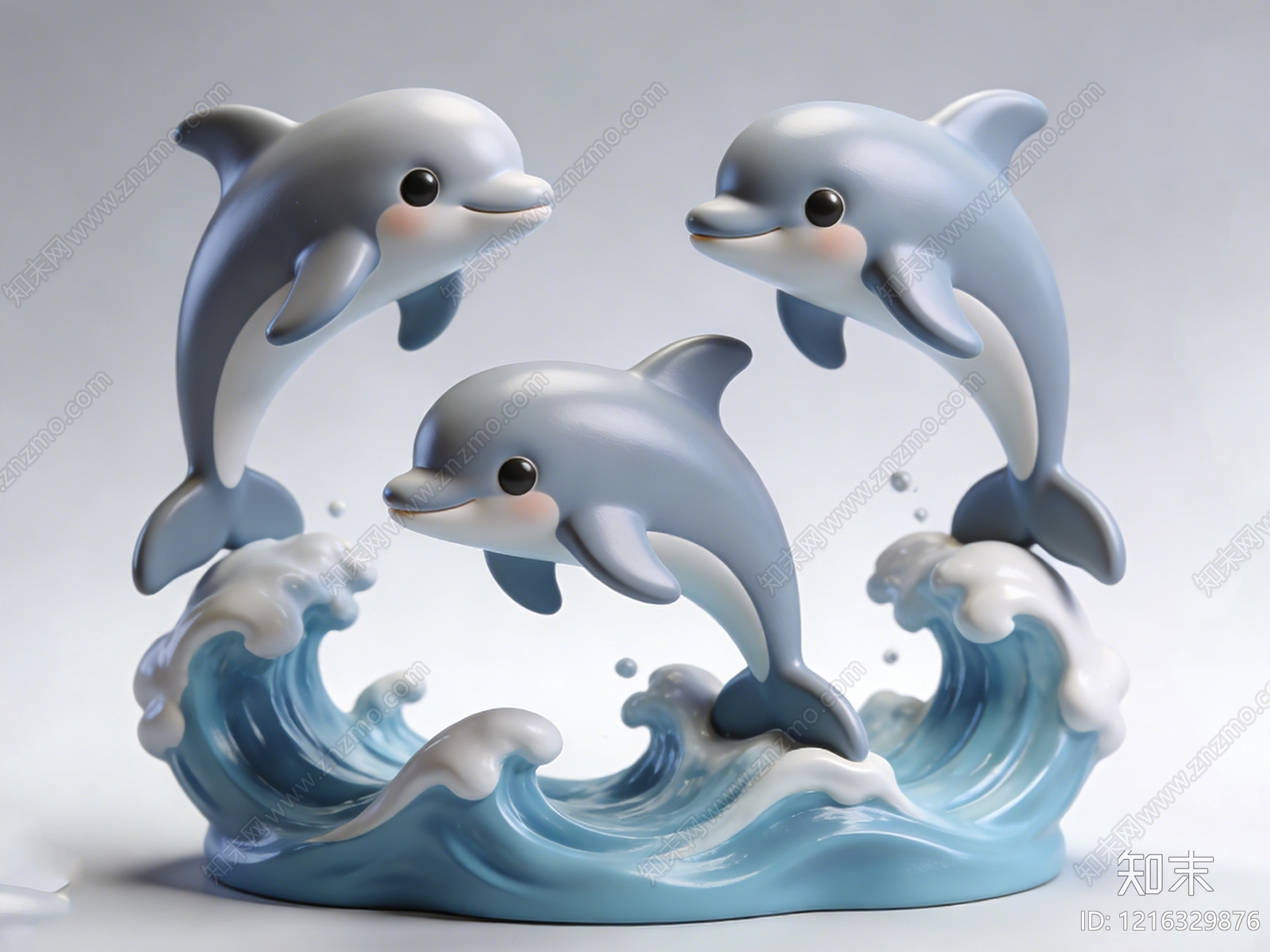 治愈系萌趣风格雕塑摆件3D模型下载【ID:1216329876】