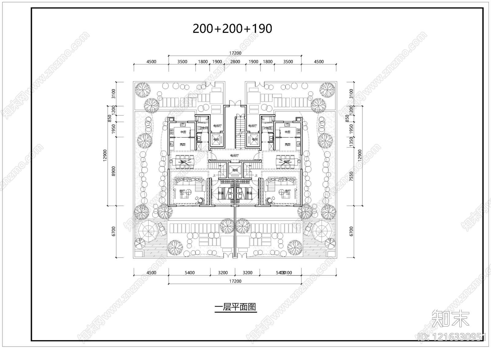现代别墅建筑施工图下载【ID:1216330951】