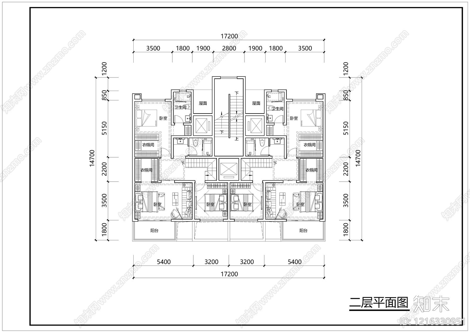 现代别墅建筑cad施工图下载【ID:1216330951】