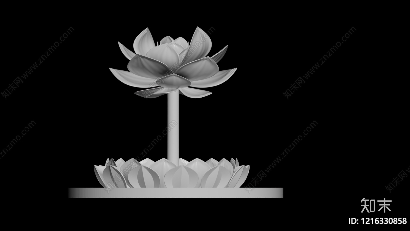 新中式景观喷泉3D模型下载【ID:1216330858】