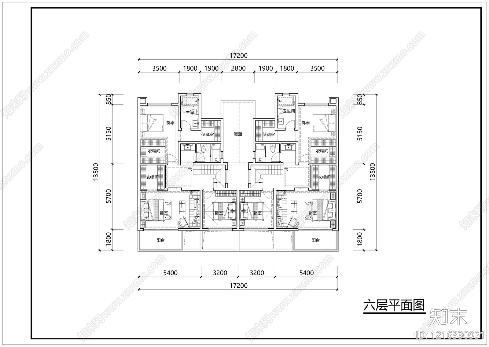 现代别墅建筑cad施工图下载【ID:1216330951】