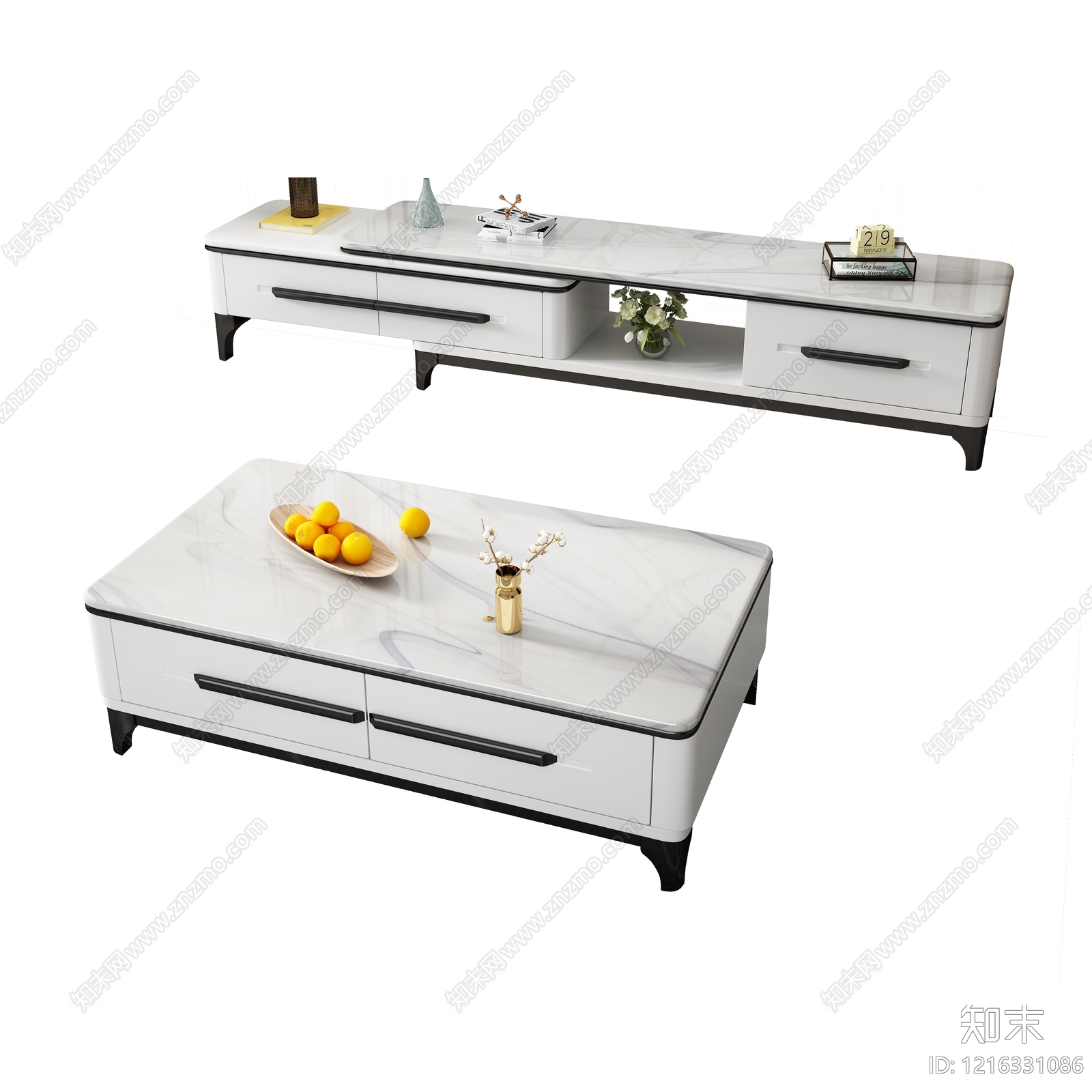 现代简约几类组合3D模型下载【ID:1216331086】