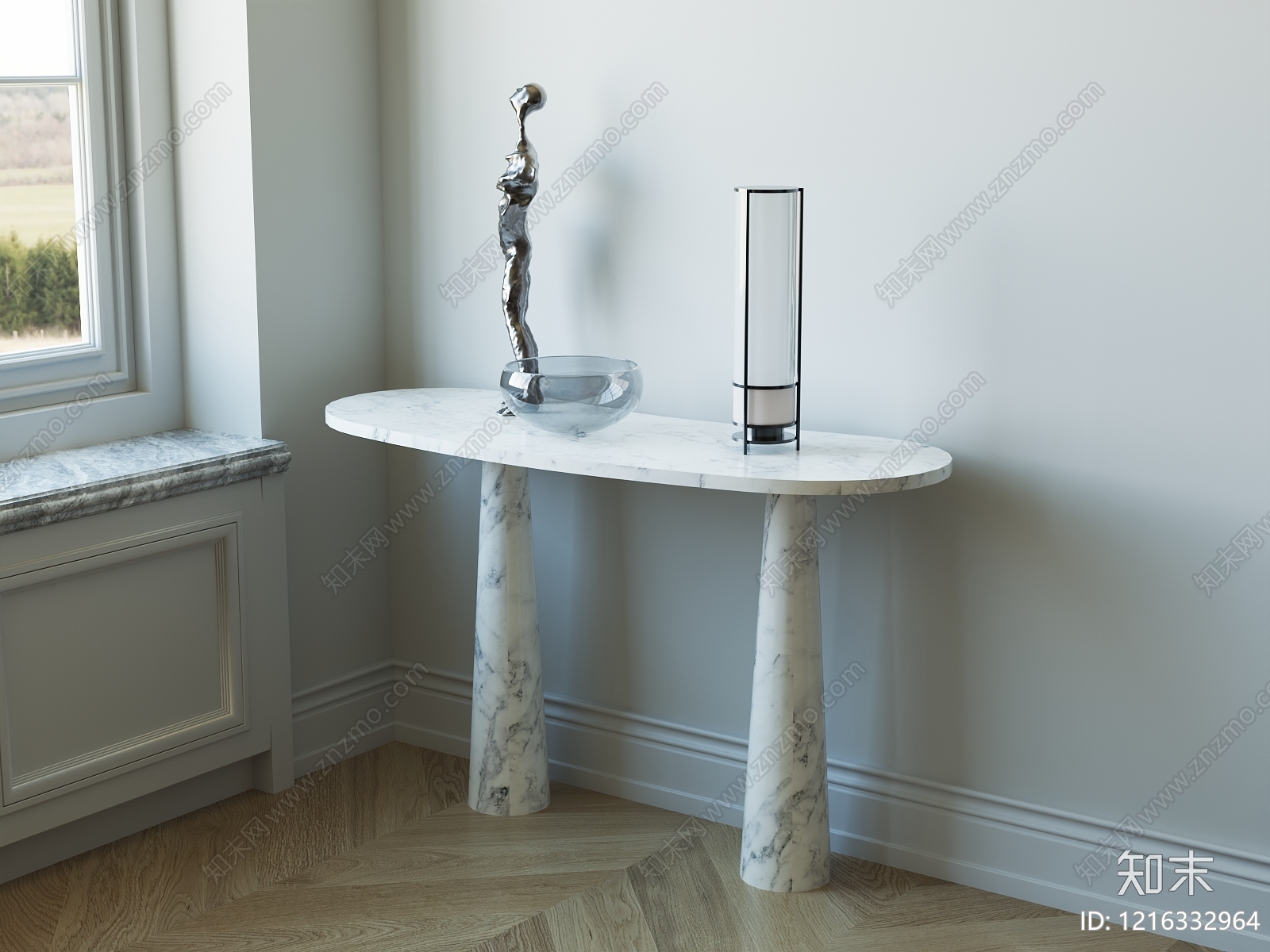 现代极简条案3D模型下载【ID:1216332964】
