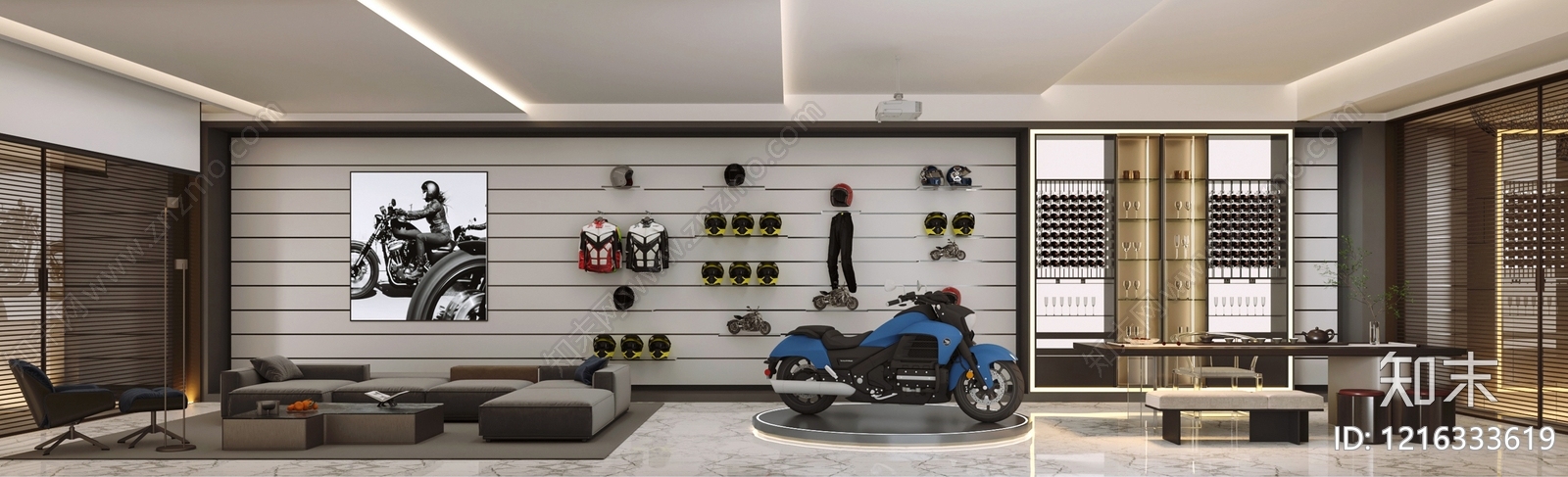 现代简约汽车展厅3D模型下载【ID:1216333619】