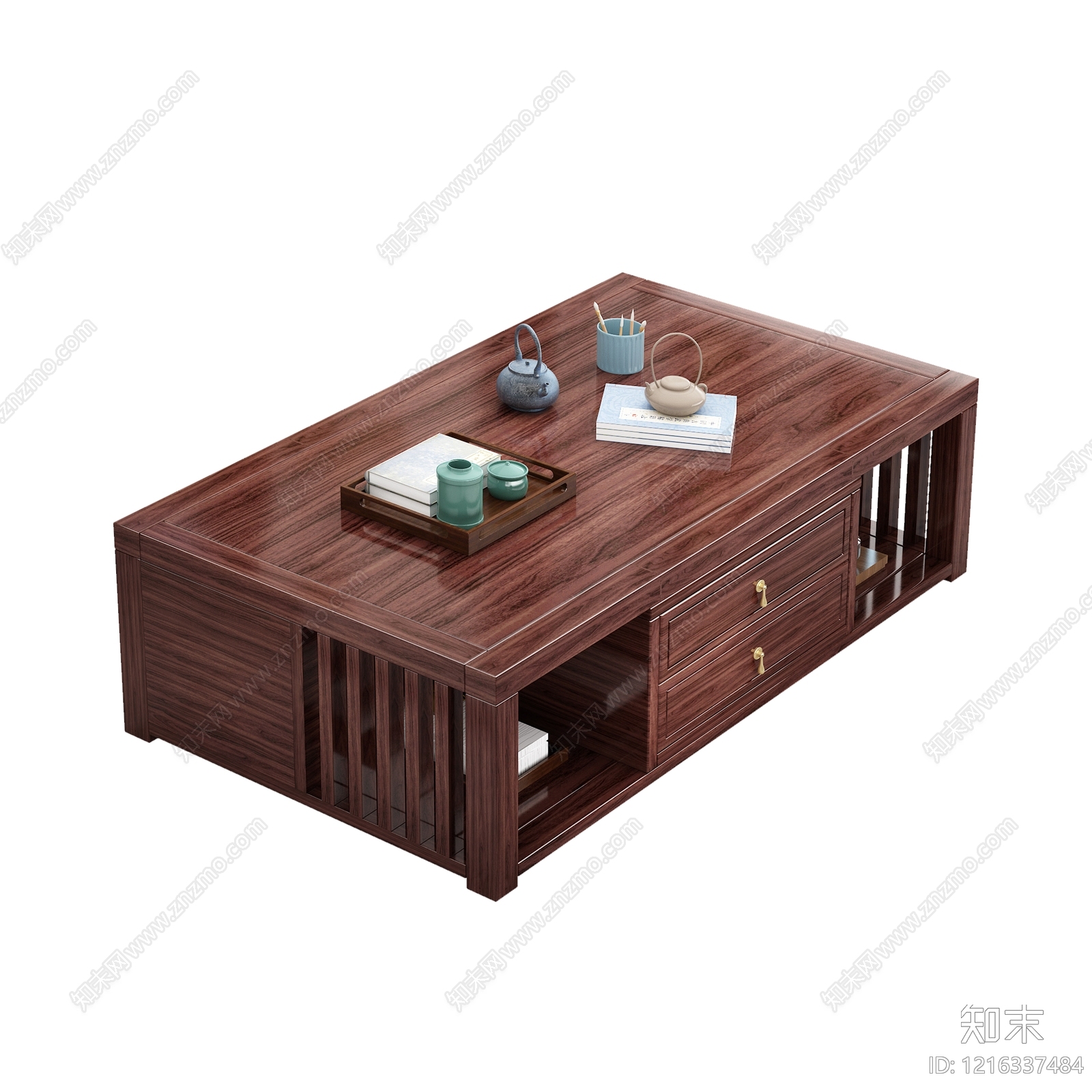 新中式茶几3D模型下载【ID:1216337484】