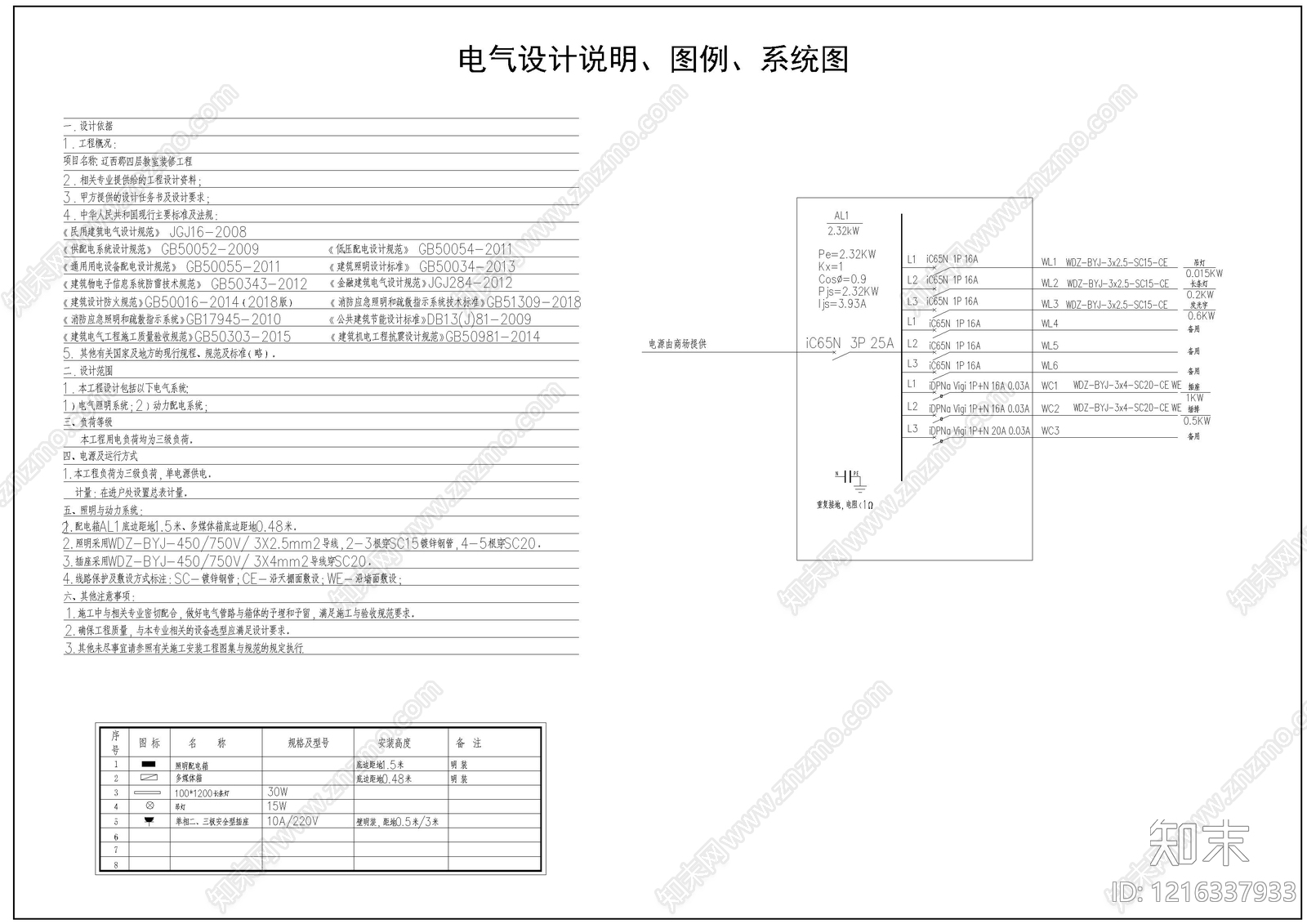 电气图施工图下载【ID:1216337933】
