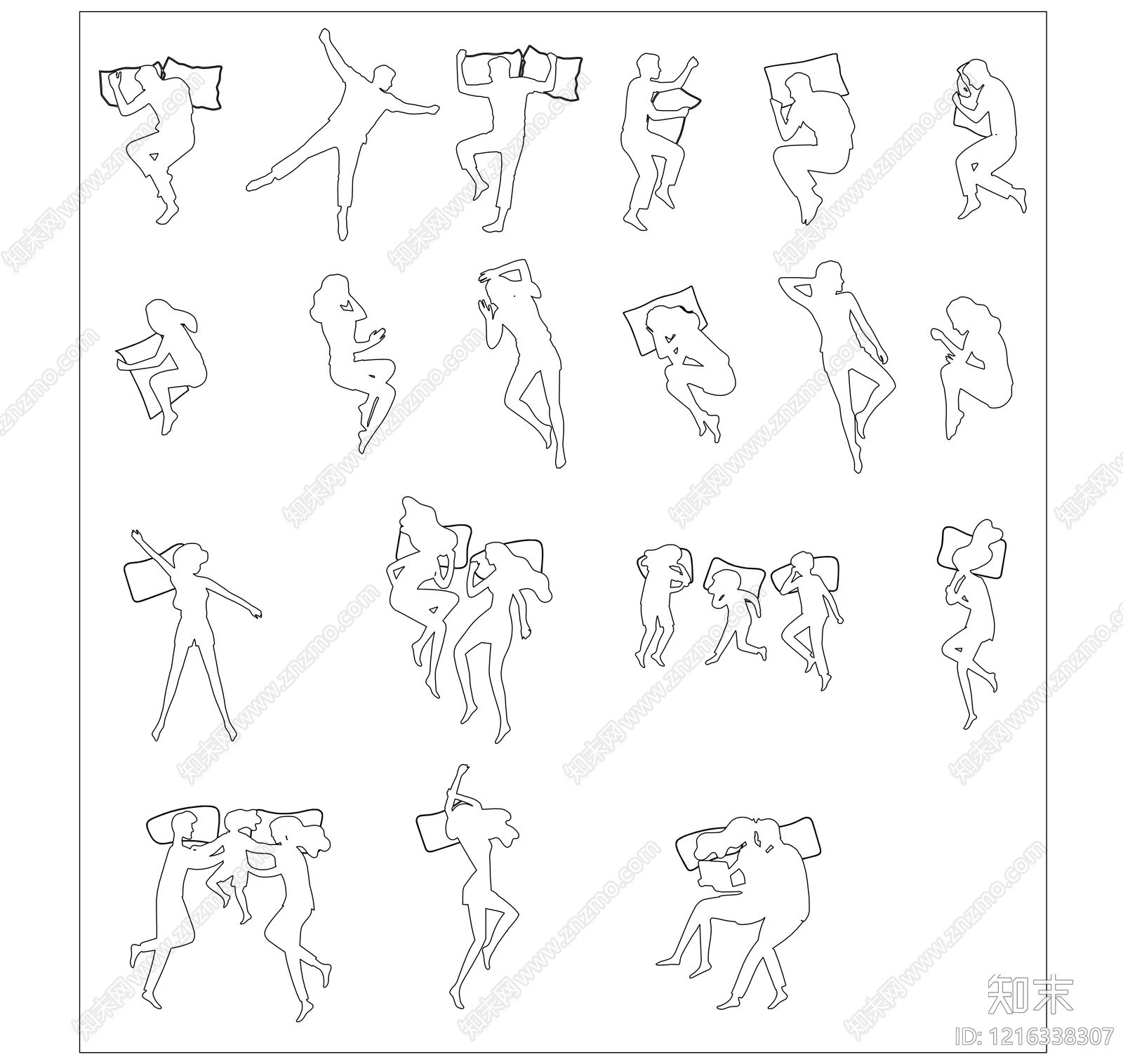 人物剪影库施工图下载【ID:1216338307】