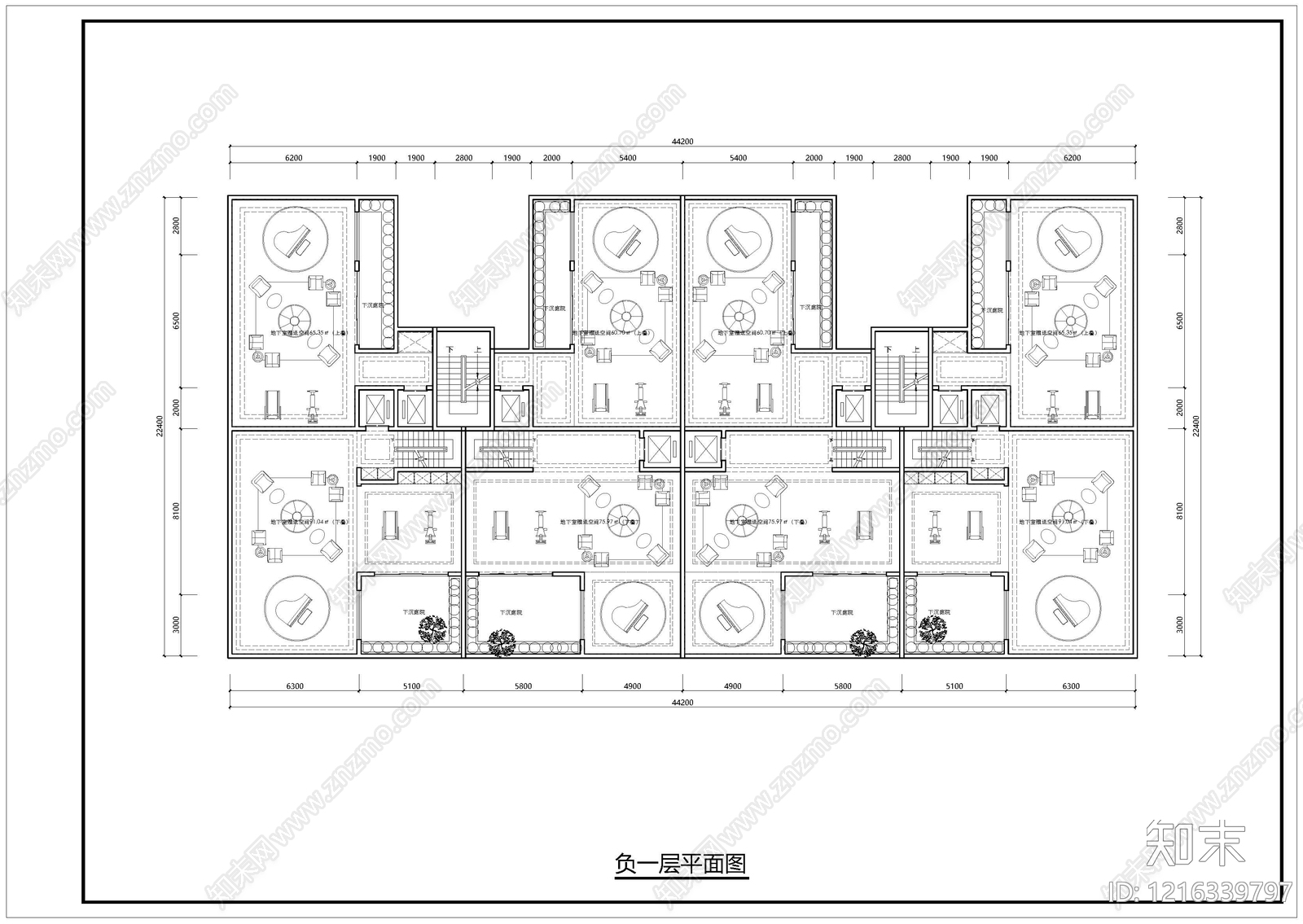 现代别墅建筑cad施工图下载【ID:1216339797】
