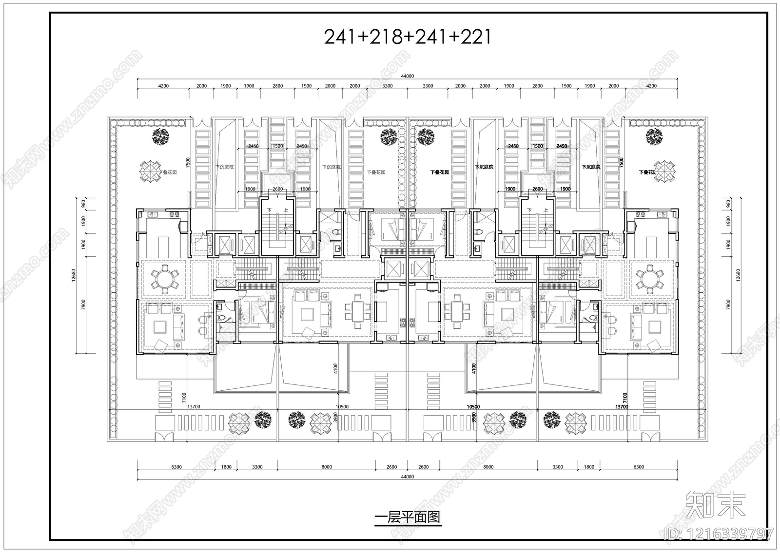 现代别墅建筑施工图下载【ID:1216339797】